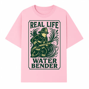 Real Life Water Bender Firefighter Graphic T-Shirt | Fireman Humor Gifts | Cute Firefighter Apparel | Funny Firefighting Design - T-shirt 1757912475495.jpg