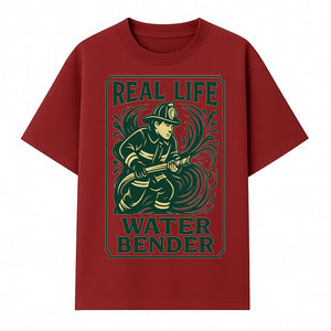 Real Life Water Bender Firefighter Graphic T-Shirt | Fireman Humor Gifts | Cute Firefighter Apparel | Funny Firefighting Design - T-shirt 1757912475675.jpg