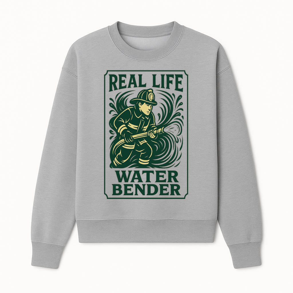 Real Life Water Bender Firefighter Graphic T-Shirt | Fireman Humor Gifts | Cute Firefighter Apparel | Funny Firefighting Design - Sweatshirt 1757912477998.jpg