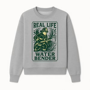 Real Life Water Bender Firefighter Graphic T-Shirt | Fireman Humor Gifts | Cute Firefighter Apparel | Funny Firefighting Design - Sweatshirt 1757912477998.jpg