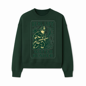 Real Life Water Bender Firefighter Graphic T-Shirt | Fireman Humor Gifts | Cute Firefighter Apparel | Funny Firefighting Design - Sweatshirt 1757912478458.jpg