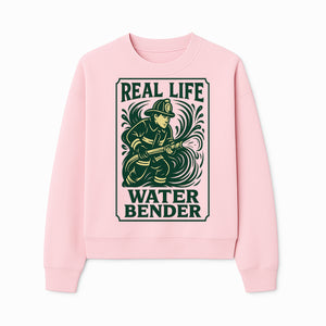 Real Life Water Bender Firefighter Graphic T-Shirt | Fireman Humor Gifts | Cute Firefighter Apparel | Funny Firefighting Design - Sweatshirt 1757912478962.jpg