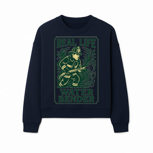 Real Life Water Bender Firefighter Graphic T-Shirt | Fireman Humor Gifts | Cute Firefighter Apparel | Funny Firefighting Design - Sweatshirt 1757912479279.jpg