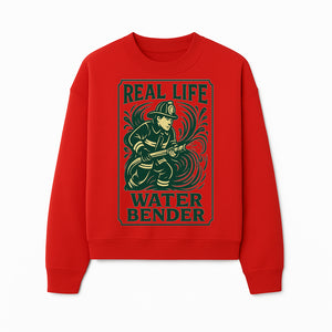 Real Life Water Bender Firefighter Graphic T-Shirt | Fireman Humor Gifts | Cute Firefighter Apparel | Funny Firefighting Design - Sweatshirt 1757912479402.jpg