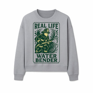 Real Life Water Bender Firefighter Graphic T-Shirt | Fireman Humor Gifts | Cute Firefighter Apparel | Funny Firefighting Design - Sweatshirt 1757912479577.jpg