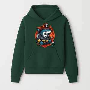Firefighter Shark Graphic Tee - Cool Shark Fireman Design for Kids & Adults - Fun Firefighter Humor Shirt for Animal Lovers - Hoodie 1757914227953.jpg