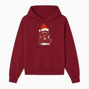 Firefighter Christmas Ornament with Santa Hat, Holiday Lights, & Candy Cane - Festive Decor for Firefighter Appreciation - Hoodie 1757914240185.jpg