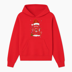 Firefighter Christmas Ornament with Santa Hat, Holiday Lights, & Candy Cane - Festive Decor for Firefighter Appreciation - Hoodie 1757914240520.jpg
