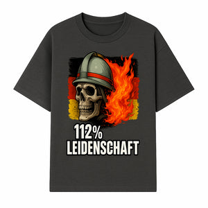 Firefighter Skull Graphic Tee - 112% Leidenschaft Germany Design - Firefighter Apparel for Passionate Heroes - T-shirt 1757914263188.jpg
