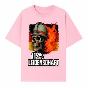 Firefighter Skull Graphic Tee - 112% Leidenschaft Germany Design - Firefighter Apparel for Passionate Heroes - T-shirt 1757914263799.jpg