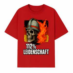 Firefighter Skull Graphic Tee - 112% Leidenschaft Germany Design - Firefighter Apparel for Passionate Heroes - T-shirt 1757914264325.jpg