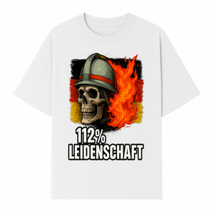 Firefighter Skull Graphic Tee - 112% Leidenschaft Germany Design - Firefighter Apparel for Passionate Heroes - T-shirt 1757914264594.jpg