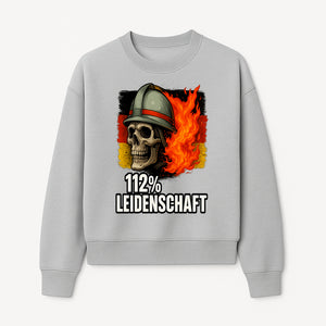 Firefighter Skull Graphic Tee - 112% Leidenschaft Germany Design - Firefighter Apparel for Passionate Heroes - Sweatshirt 1757914266622.jpg