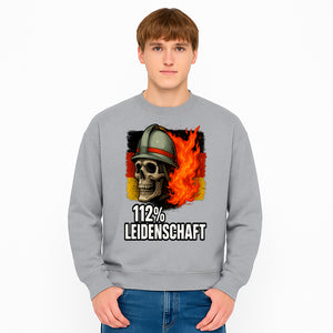 Firefighter Skull Graphic Tee - 112% Leidenschaft Germany Design - Firefighter Apparel for Passionate Heroes - Sweatshirt 1757914269100.jpg