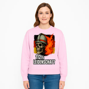 Firefighter Skull Graphic Tee - 112% Leidenschaft Germany Design - Firefighter Apparel for Passionate Heroes - Sweatshirt 1757914269247.jpg