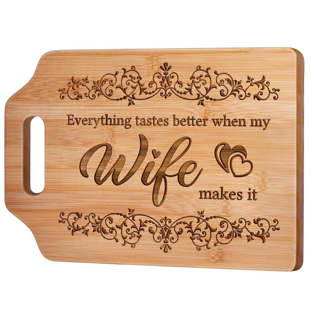 Everything Taste Better Wife Birthday Gift Ideas Gifts For Wife Gifts For Wedding Anniversary Christmas   Bamboo Cutting Board 1757922659720.jpg