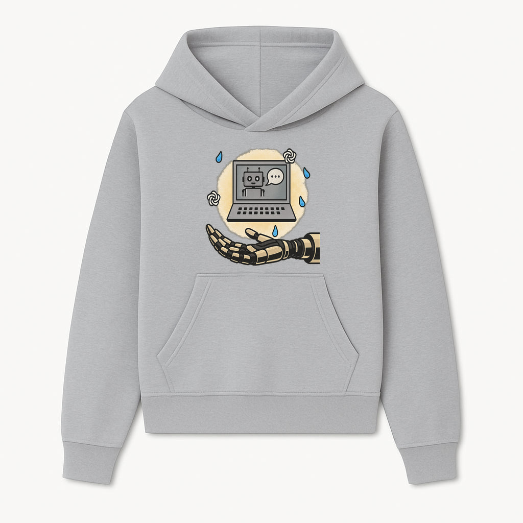 Robot Hand and Laptop Design - Tech-Inspired Art Print for AI Enthusiasts - Hoodie 1758004696513.jpg