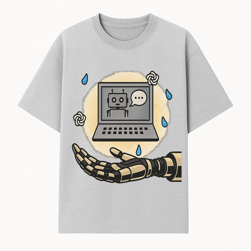 Robot Hand and Laptop Design - Tech-Inspired Art Print for AI Enthusiasts - T-shirt 1758004699761.jpg