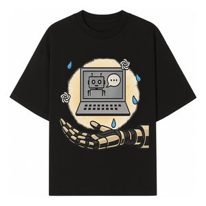 Robot Hand and Laptop Design - Tech-Inspired Art Print for AI Enthusiasts - T-shirt 1758004699876.jpg