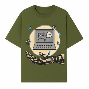 Robot Hand and Laptop Design - Tech-Inspired Art Print for AI Enthusiasts - T-shirt 1758004700172.jpg