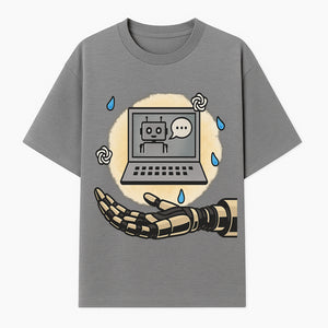 Robot Hand and Laptop Design - Tech-Inspired Art Print for AI Enthusiasts - T-shirt 1758004700325.jpg