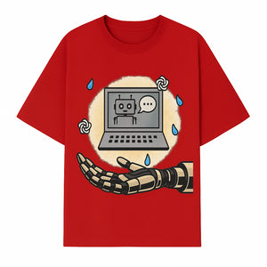 Robot Hand and Laptop Design - Tech-Inspired Art Print for AI Enthusiasts - T-shirt 1758004701049.jpg