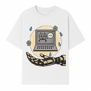 Robot Hand and Laptop Design - Tech-Inspired Art Print for AI Enthusiasts - T-shirt 1758004701372.jpg