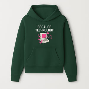 Funny Tech Graphic Tee - 'Because Technology' Retro Computer Design Shirt for Tech Lovers and Gamers - Hoodie 1758004701608.jpg
