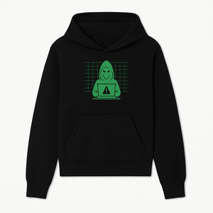 Cybersecurity Hacker Hoodie Design - Green Digital Illustration, Warning Alert, Tech Theme, Perfect for Tech Enthusiasts and Gamers - Hoodie 1758004702120.jpg