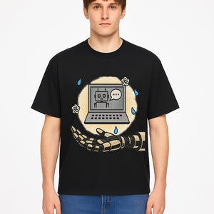 Robot Hand and Laptop Design - Tech-Inspired Art Print for AI Enthusiasts - T-shirt 1758004702519.jpg