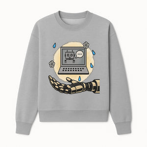 Robot Hand and Laptop Design - Tech-Inspired Art Print for AI Enthusiasts - Sweatshirt 1758004702840.jpg