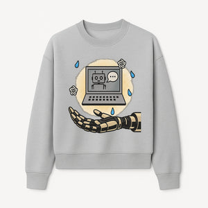 Robot Hand and Laptop Design - Tech-Inspired Art Print for AI Enthusiasts - Sweatshirt 1758004703395.jpg