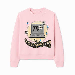 Robot Hand and Laptop Design - Tech-Inspired Art Print for AI Enthusiasts - Sweatshirt 1758004703724.jpg