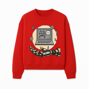 Robot Hand and Laptop Design - Tech-Inspired Art Print for AI Enthusiasts - Sweatshirt 1758004704197.jpg