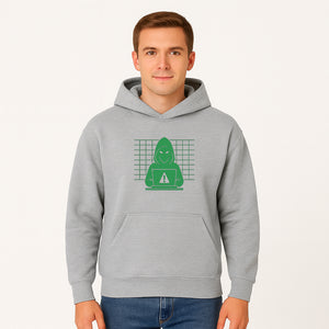 Cybersecurity Hacker Hoodie Design - Green Digital Illustration, Warning Alert, Tech Theme, Perfect for Tech Enthusiasts and Gamers - Hoodie 1758004704766.jpg