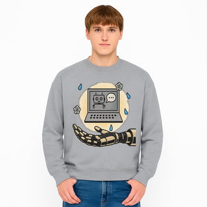 Robot Hand and Laptop Design - Tech-Inspired Art Print for AI Enthusiasts - Sweatshirt 1758004705674.jpg