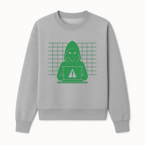 Cybersecurity Hacker Hoodie Design - Green Digital Illustration, Warning Alert, Tech Theme, Perfect for Tech Enthusiasts and Gamers - Sweatshirt 1758004708167.jpg