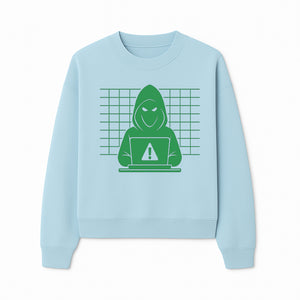 Cybersecurity Hacker Hoodie Design - Green Digital Illustration, Warning Alert, Tech Theme, Perfect for Tech Enthusiasts and Gamers - Sweatshirt 1758004708974.jpg
