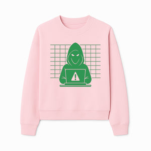 Cybersecurity Hacker Hoodie Design - Green Digital Illustration, Warning Alert, Tech Theme, Perfect for Tech Enthusiasts and Gamers - Sweatshirt 1758004709122.jpg