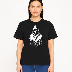 Hacker Hooded Mask Graphic Tee | Cybersecurity Theme | Tech Wear | Cool Gamer Shirt | Gift for Programmers & Tech Enthusiasts - T-shirt 1758004709307.jpg