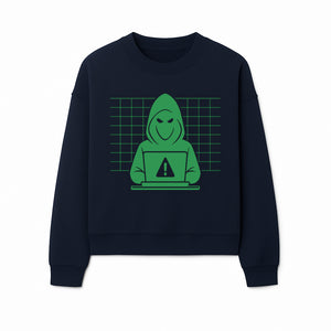 Cybersecurity Hacker Hoodie Design - Green Digital Illustration, Warning Alert, Tech Theme, Perfect for Tech Enthusiasts and Gamers - Sweatshirt 1758004709498.jpg
