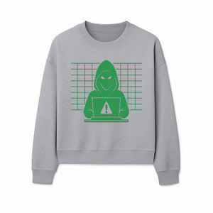 Cybersecurity Hacker Hoodie Design - Green Digital Illustration, Warning Alert, Tech Theme, Perfect for Tech Enthusiasts and Gamers - Sweatshirt 1758004710008.jpg
