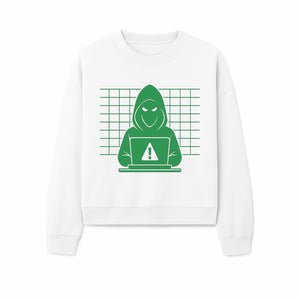 Cybersecurity Hacker Hoodie Design - Green Digital Illustration, Warning Alert, Tech Theme, Perfect for Tech Enthusiasts and Gamers - Sweatshirt 1758004710246.jpg
