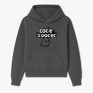 Cute Ghost Code-Blooded Graphic Tee for Programmers and Tech Lovers, Fun Gift for Coders, Halloween or Everyday Wear - Hoodie 1758004711165.jpg
