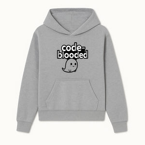 Cute Ghost Code-Blooded Graphic Tee for Programmers and Tech Lovers, Fun Gift for Coders, Halloween or Everyday Wear - Hoodie 1758004711519.jpg