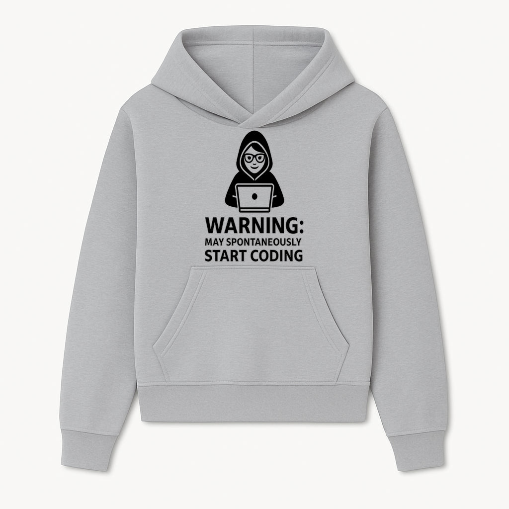 Funny Coding Warning Sign - MAY SPONTANEOUSLY START CODING - Perfect Gift for Programmers, Developers, and Tech Lovers. - Hoodie 1758004711560.jpg