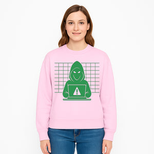 Cybersecurity Hacker Hoodie Design - Green Digital Illustration, Warning Alert, Tech Theme, Perfect for Tech Enthusiasts and Gamers - Sweatshirt 1758004711587.jpg