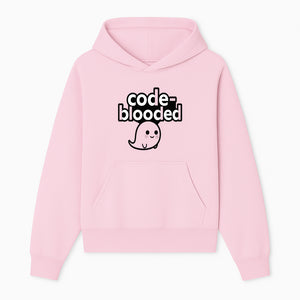 Cute Ghost Code-Blooded Graphic Tee for Programmers and Tech Lovers, Fun Gift for Coders, Halloween or Everyday Wear - Hoodie 1758004711820.jpg