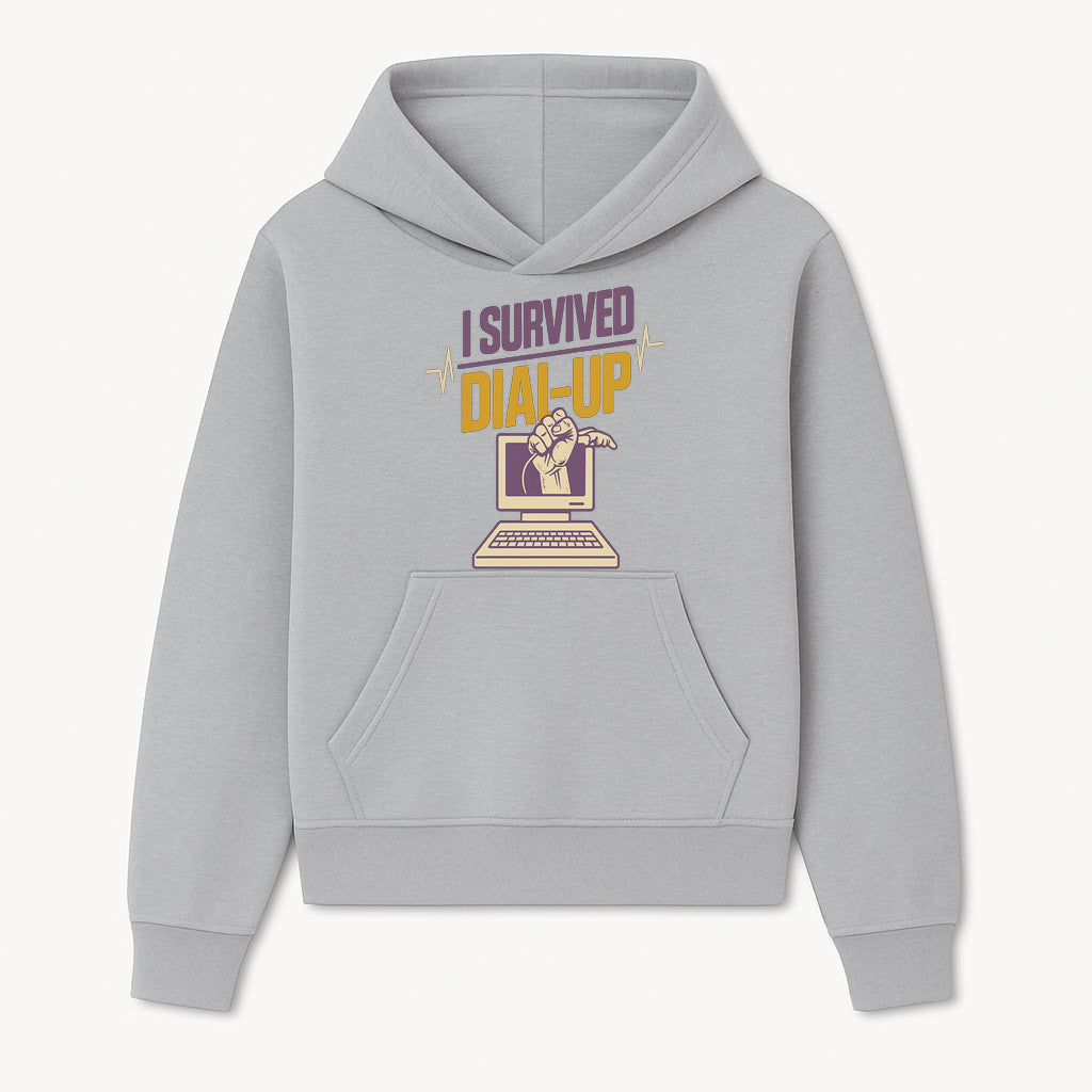 I Survived Dial-Up Internet T-Shirt | Retro Computer Graphic Tee | Nostalgic 90s Vintage Style | Perfect Gift for Tech Lovers - Hoodie 1758004711918.jpg
