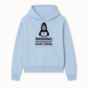 Funny Coding Warning Sign - MAY SPONTANEOUSLY START CODING - Perfect Gift for Programmers, Developers, and Tech Lovers. - Hoodie 1758004712344.jpg